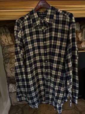 Ralph Lauren Plaid Long-Sleeve Button-Down Lightweight Flannel Shirt